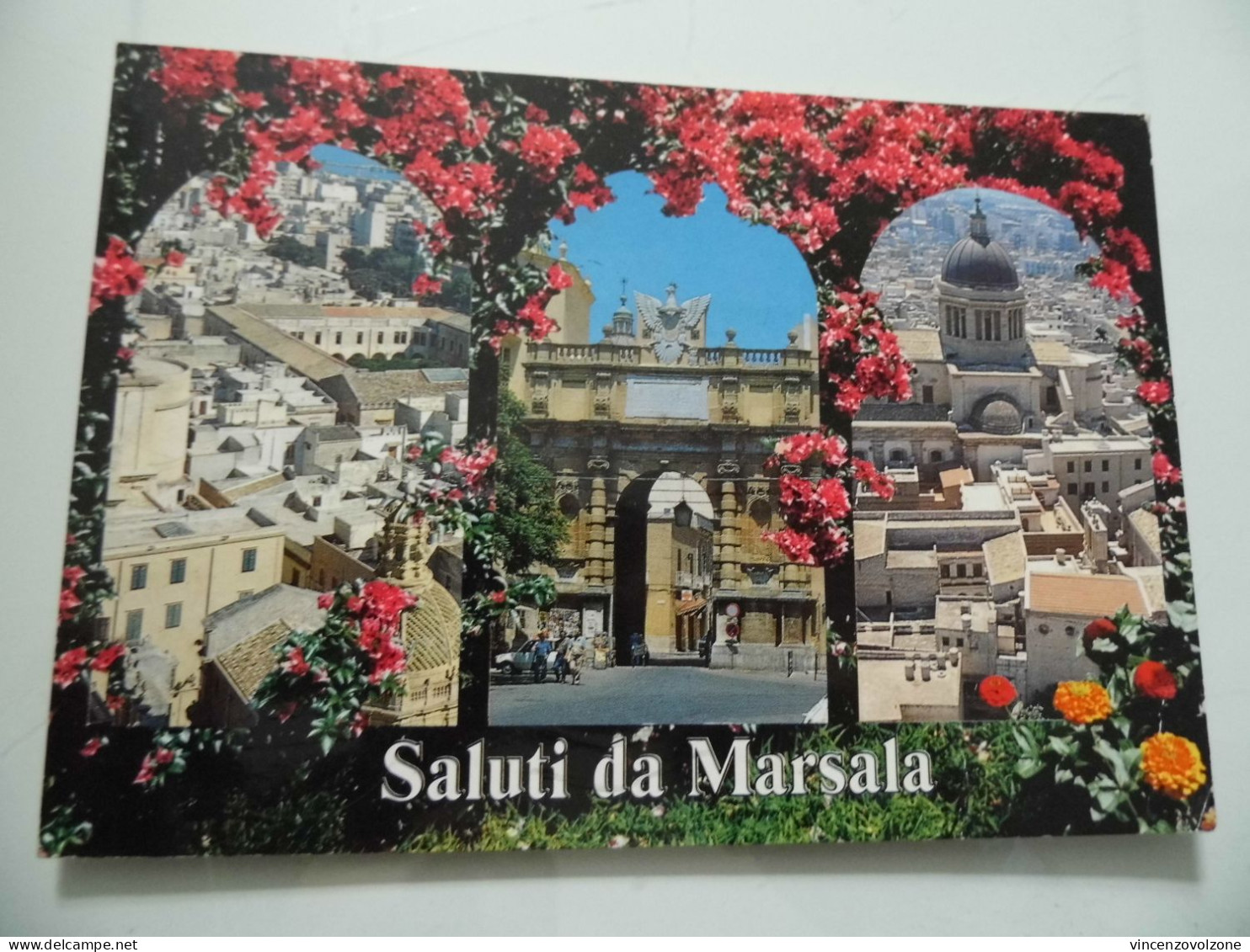 Cartolina Viaggiata "SALUTI DA MARSALA" Vedutine 1990 - Trapani