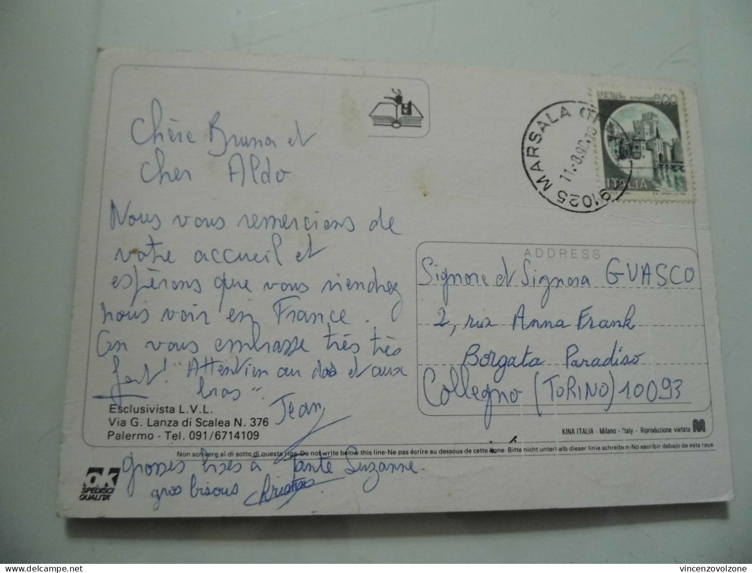 Cartolina Viaggiata "SALUTI DA MARSALA" Vedutine 1990 - Trapani