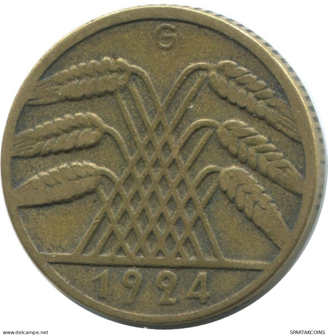 10 RENTENPFENNIG 1924 G GERMANY Coin #AE352.U.A - 10 Renten- & 10 Reichspfennig