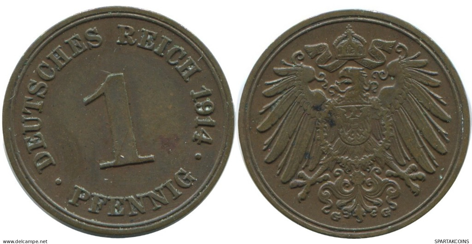 1 PFENNIG 1914 G ALLEMAGNE Pièce GERMANY #AE597.F.A - 1 Pfennig