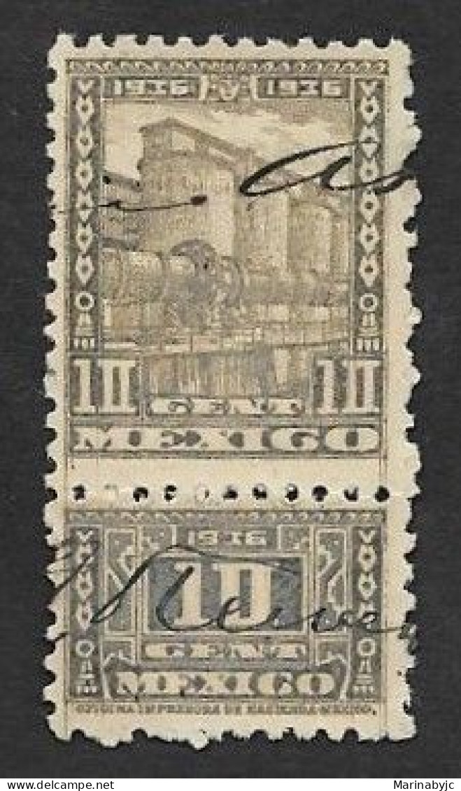 SE)1936 MEXICO, 10C FISCAL STAMP, WITH DISTRICT, MINT - Messico