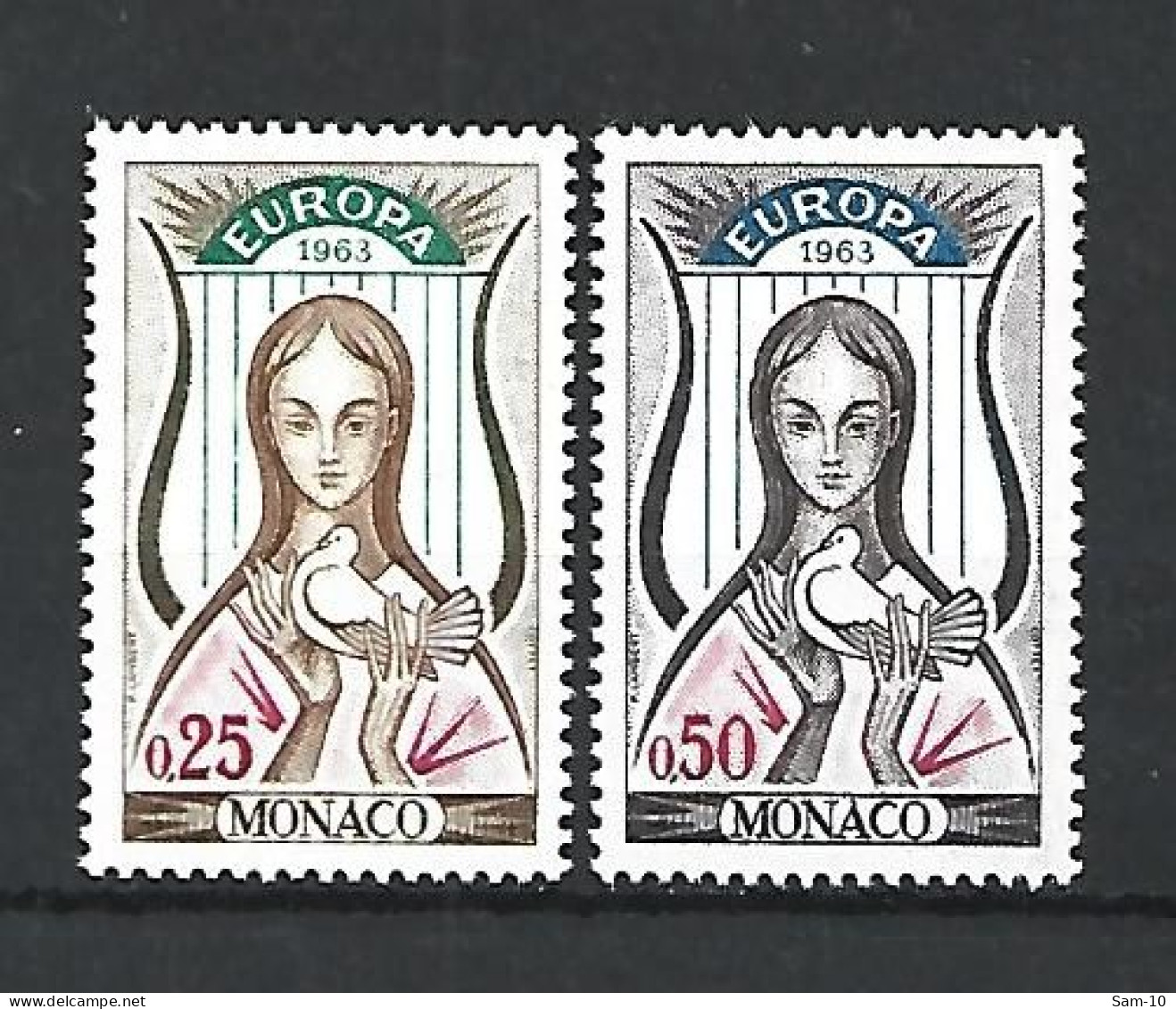 Timbre De Monaco Neuf ** N 618 / 619 - Unused Stamps