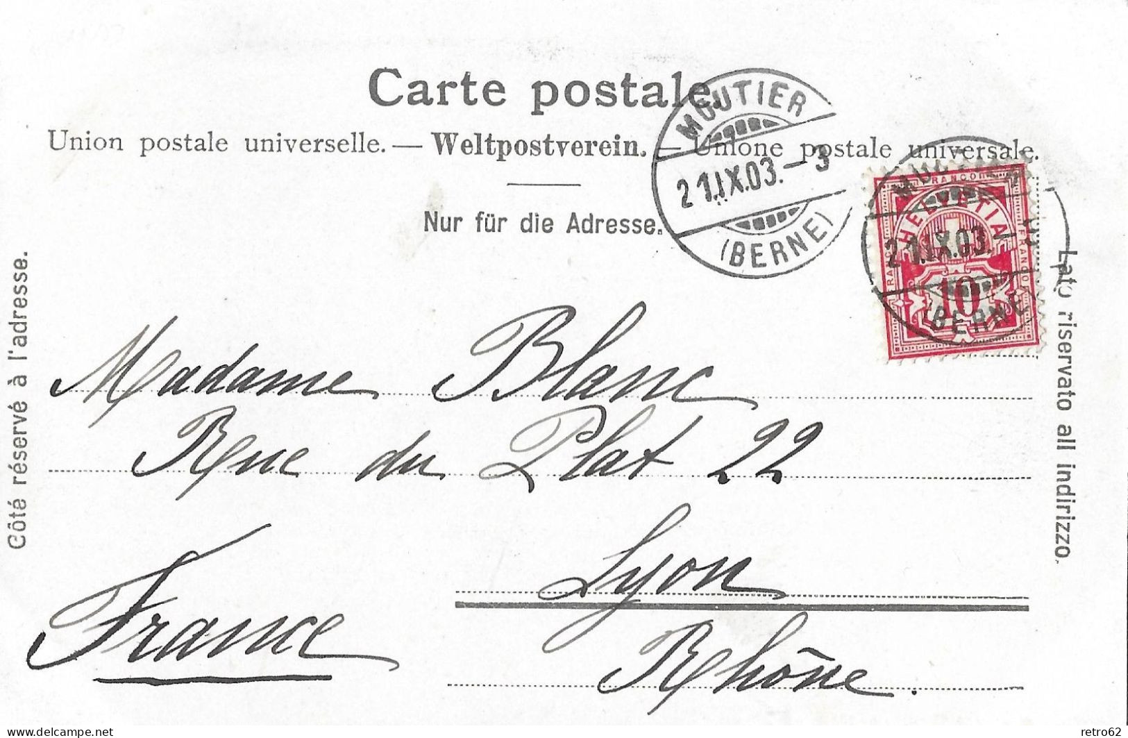 MOUTIER ► Dorfpartie Bei Der Kirche Anno 1903 - Moutier