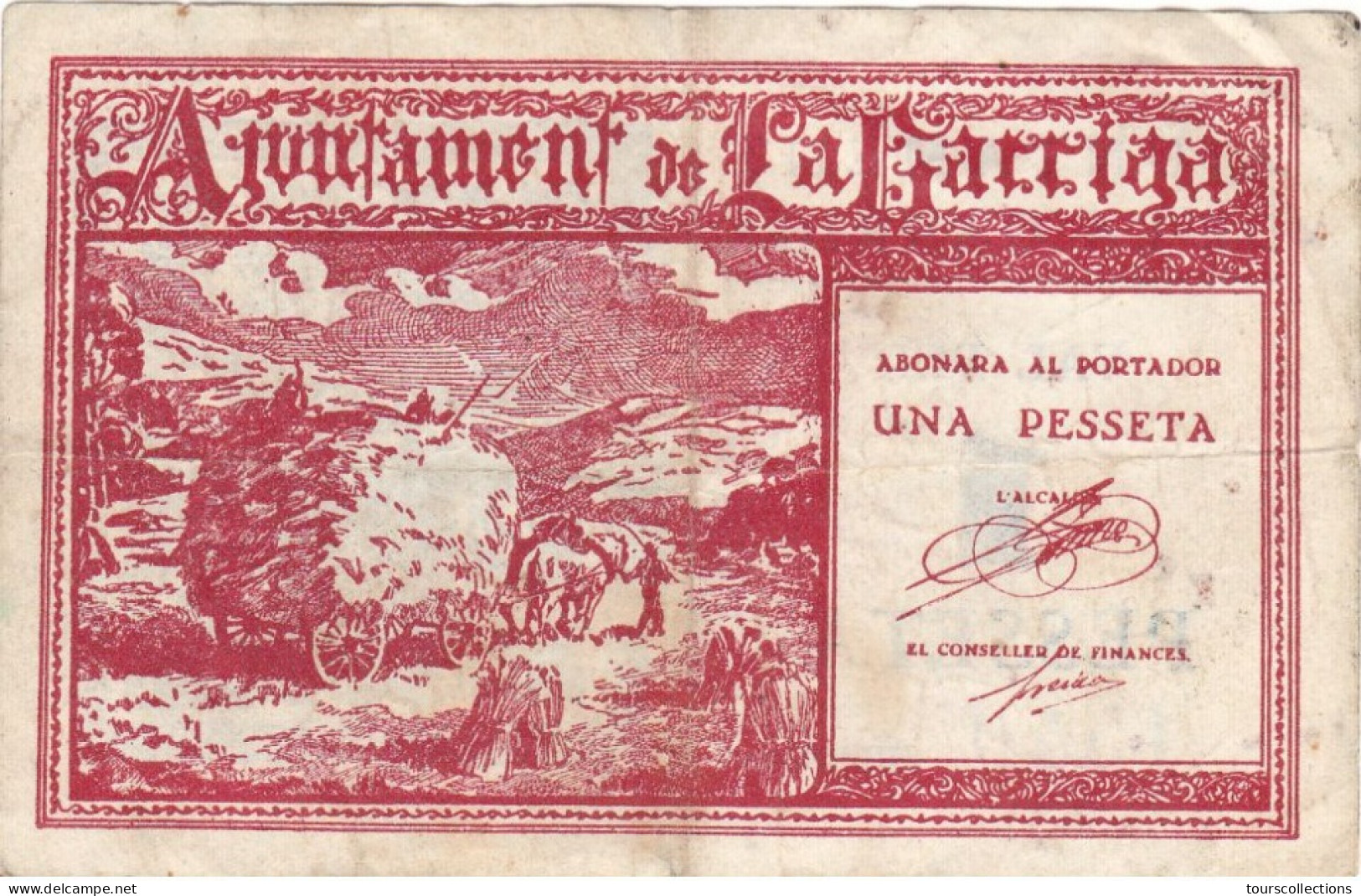 España, 1937 República, Billete De 1 Pesseta Ajuntament De La Garriga Catalunya - BARCELONA N° 1540 - 10 Peseten