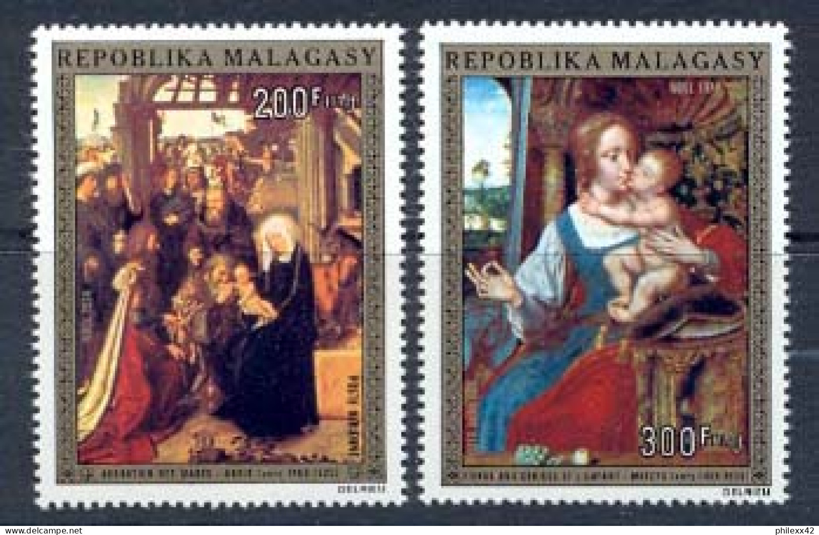 Madagascar Malagasy 044 N°147/148 Tableau (tableaux Painting) Religion (Christianity) David/metsis Cote 7.75 MNH ** - Religione