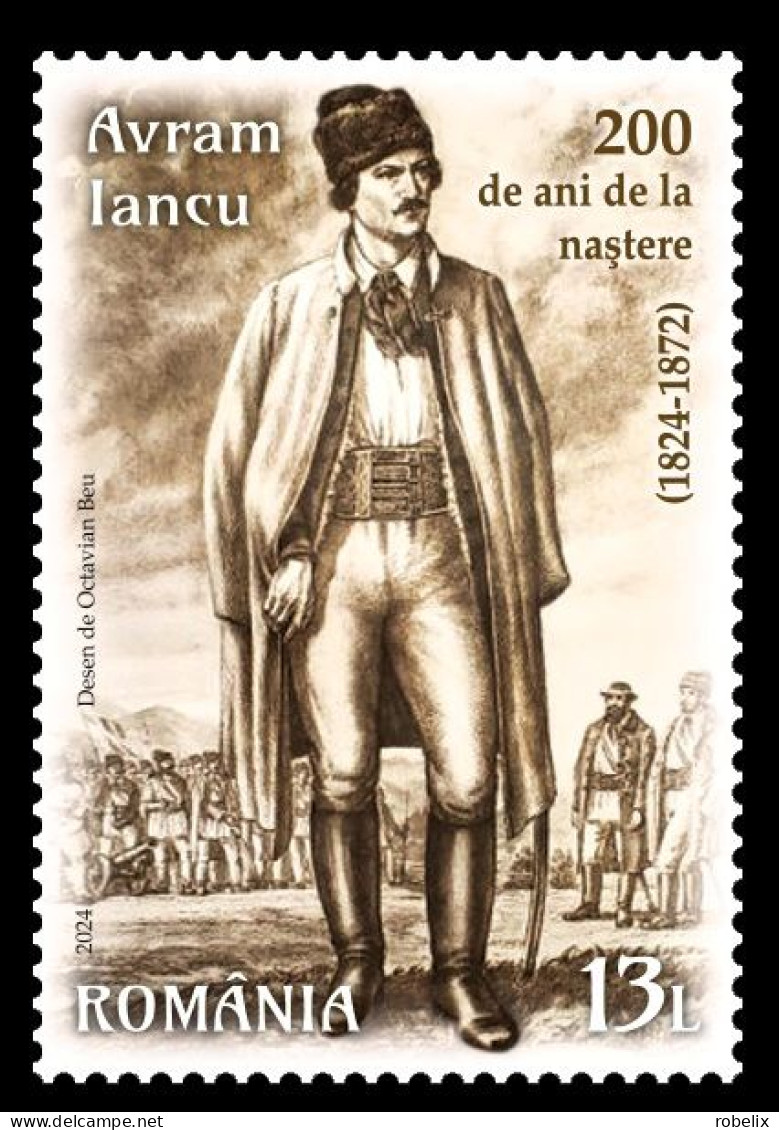 ROMANIA 2024 - AVRAM IANCU, 200 YEARS SINCE BIRTH  Set Of 1 Stamp  MNH** - Neufs