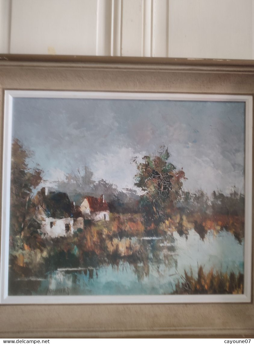 Claude MOURIER (1930- ) "L'étang De Verrières "huile Sur Toile Post Impressioniste - Oils