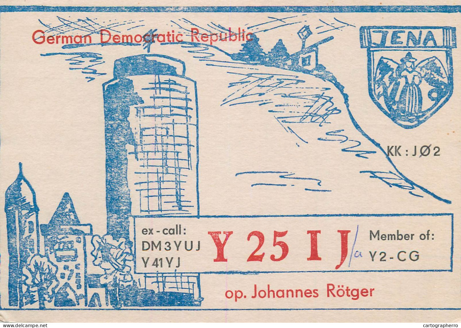 German Democratic Republic Radio Amateur QSL Card &03CD Y25IJ 1984 - Radio Amatoriale