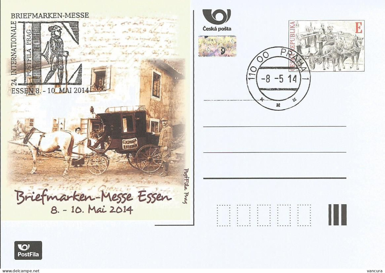 CDV A  200 Czech Republic Essen Stamp Fair 2014 Coach - Cartoline Postali