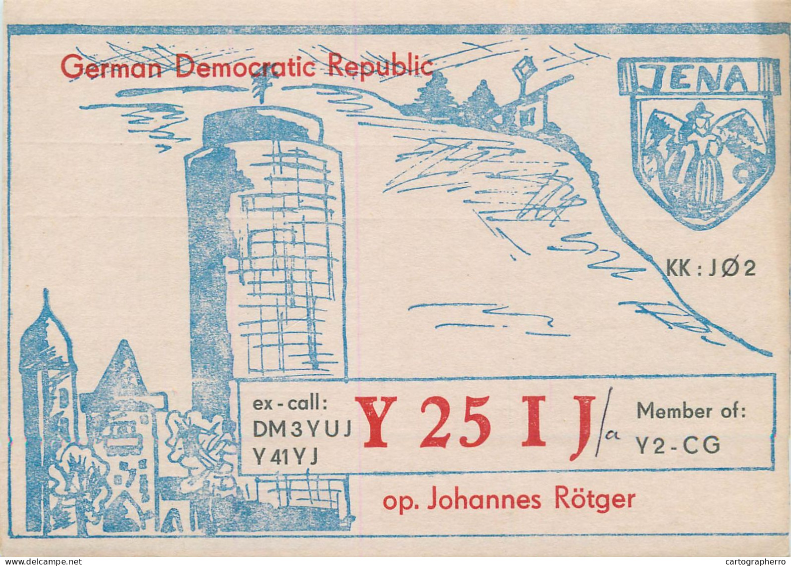 German Democratic Republic Radio Amateur QSL Card &03CD Y25IJ 1984 - Radio Amatoriale