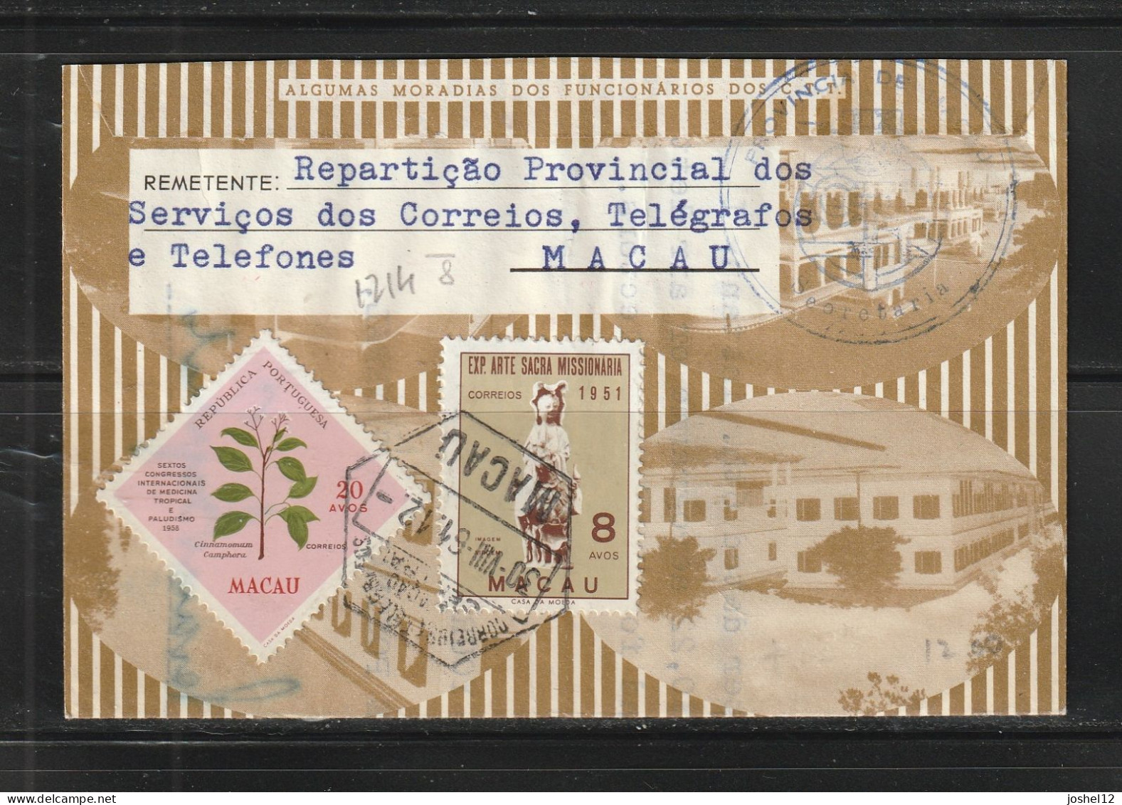 Macau Macao 1961 Leal Senado 22a Aerogramme Used To USA W/Secretaria Mark - Entiers Postaux