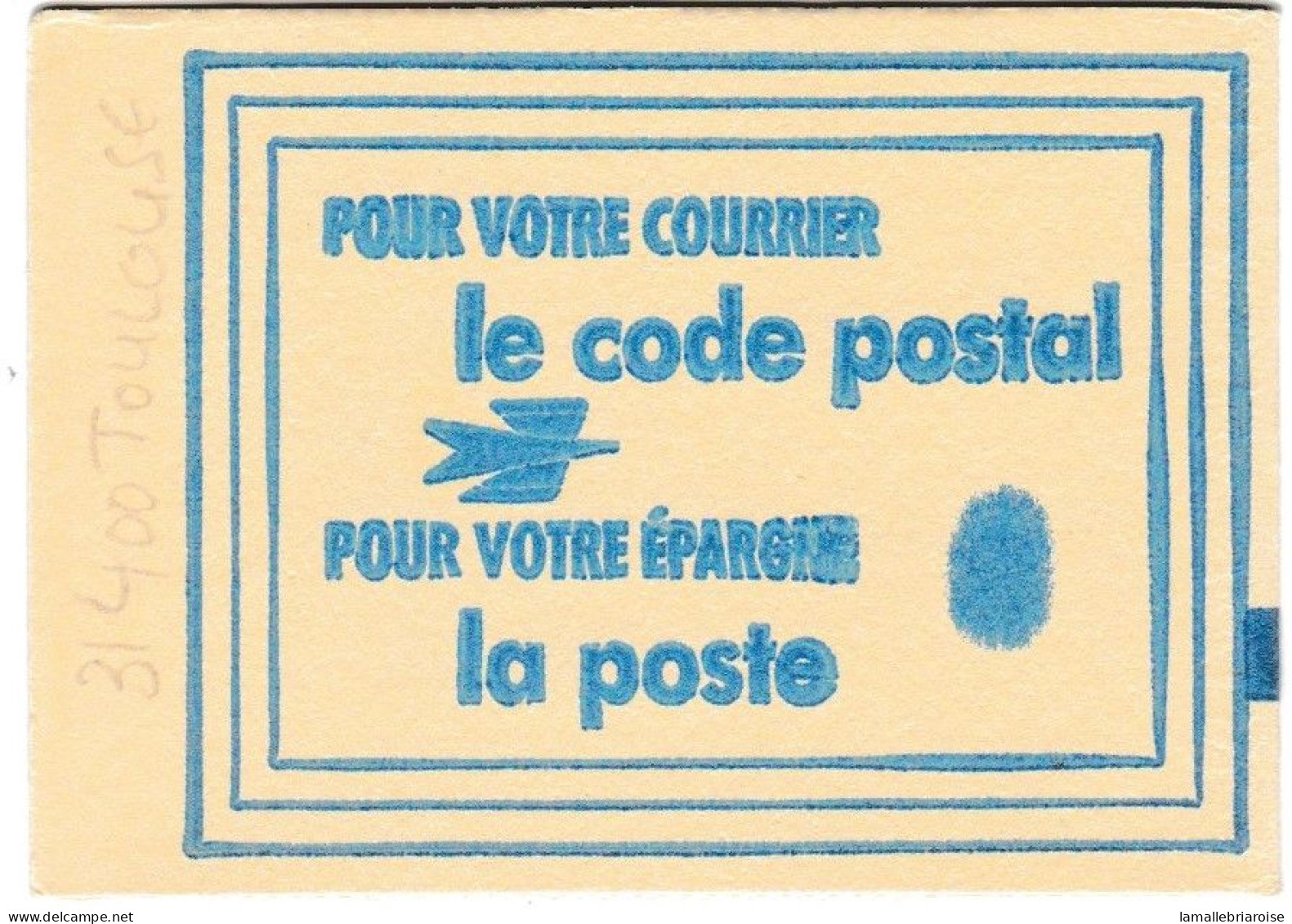 Carnet Code Postal, 31400 Toulouse, Vignettes Bleues, Variété Tache Sur La Couverture - Blocks & Sheetlets & Booklets