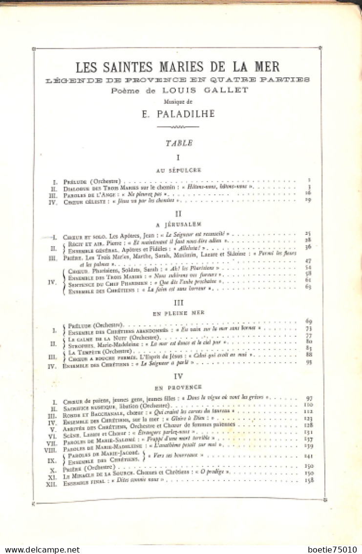 Les Saintes Maries De La Mer, Légende De Provence. Partition Ancienne, Illustrée. - Partitions Musicales Anciennes