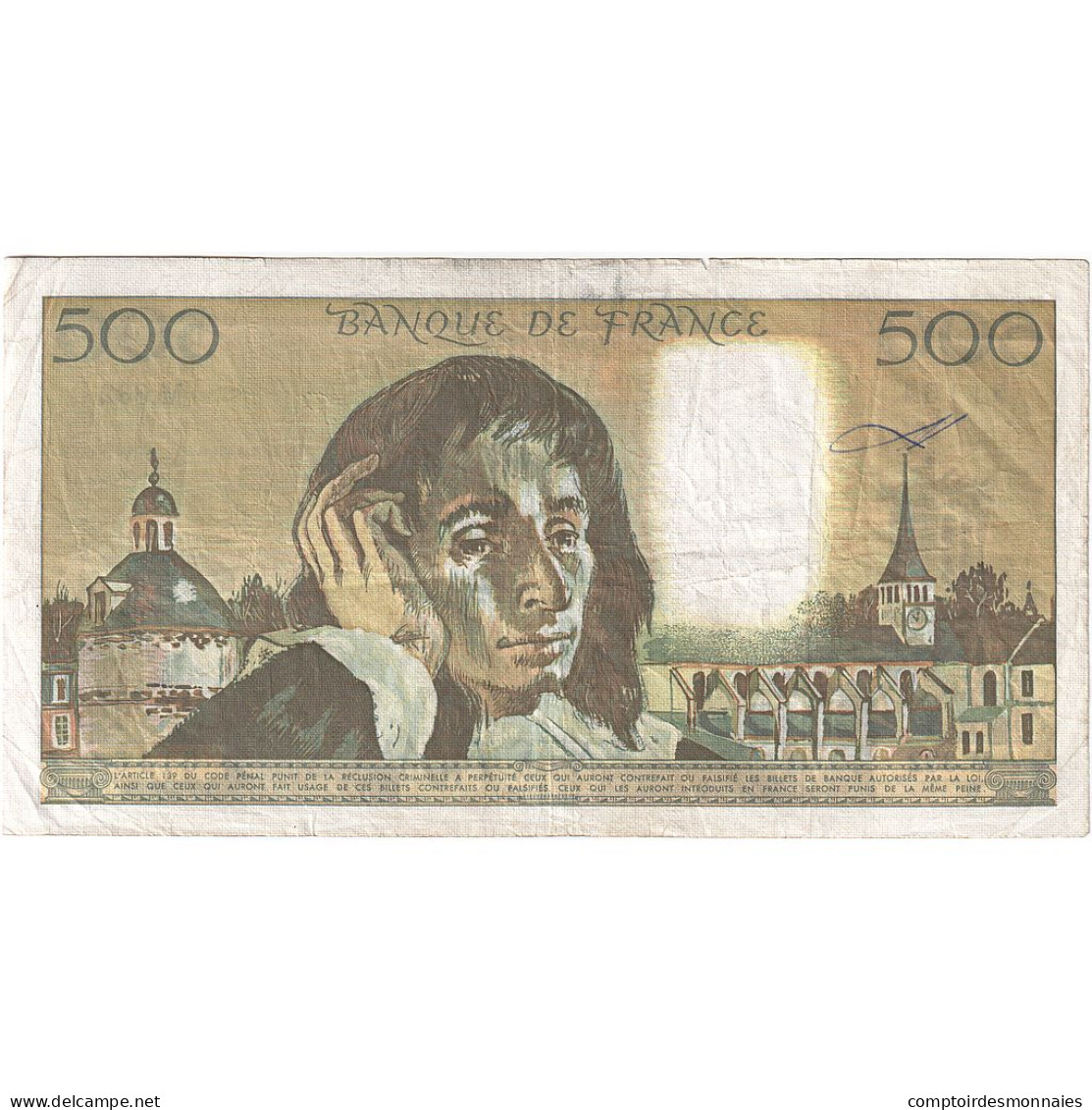 France, 500 Francs, Pascal, 1991, M.332, TTB, Fayette:71.46, KM:156h - 500 F 1968-1993 ''Pascal''