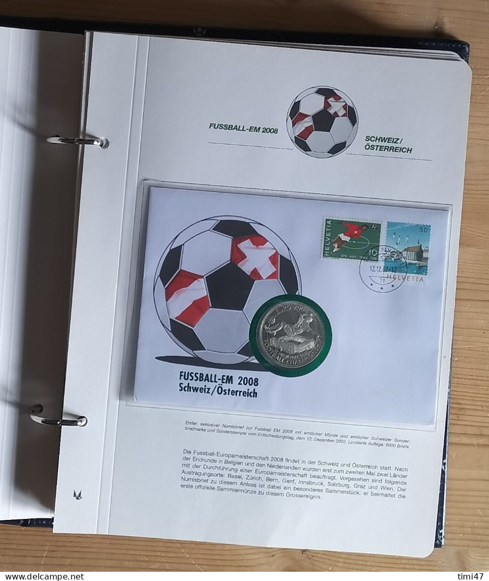 R646  /  thématique Football EURO 2008  FDC et pièces de monnaies