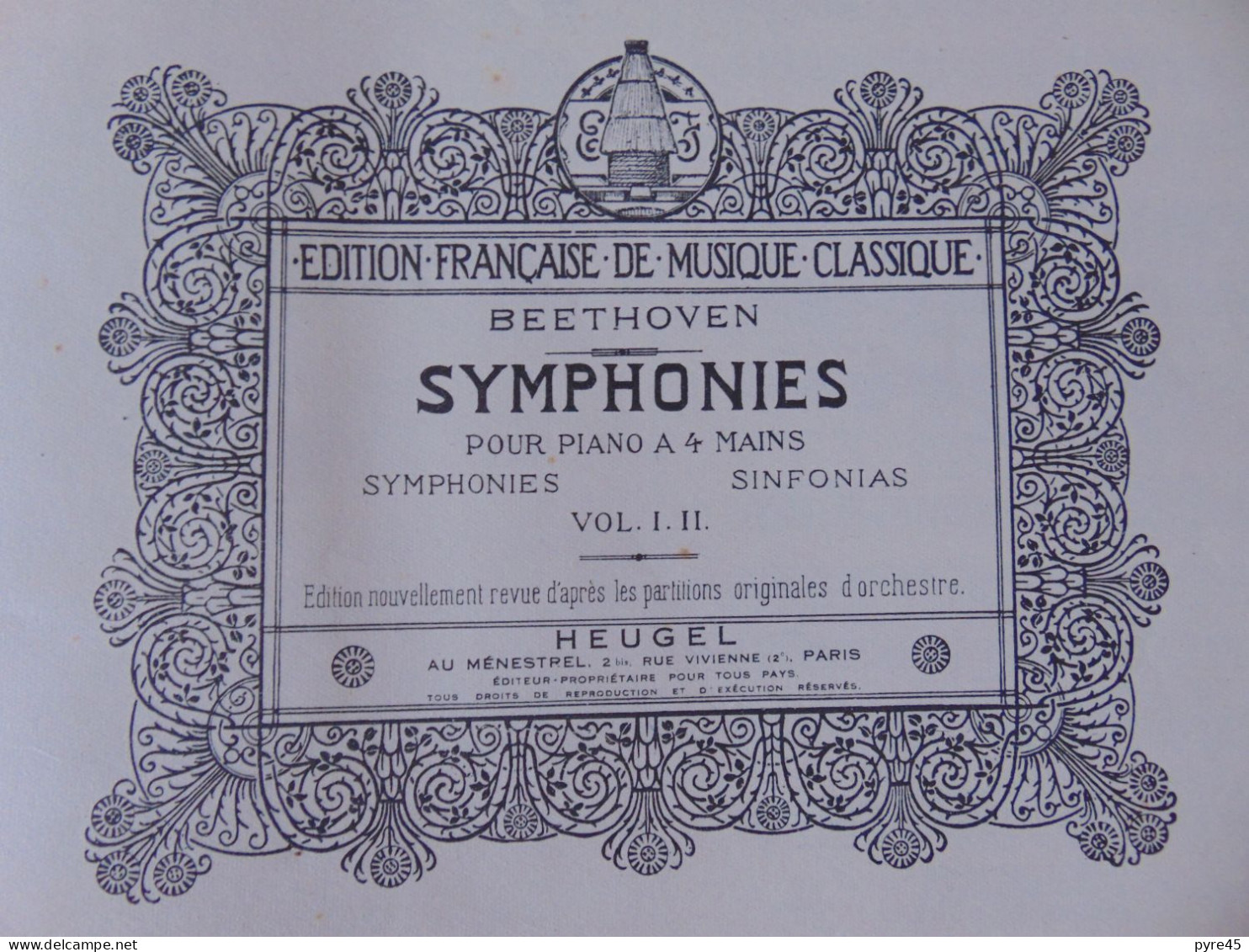 Partition " Beethoven, Symphonies Pour Piano à 4 Mains " 387 Pages, 1925 - Partitions Musicales Anciennes
