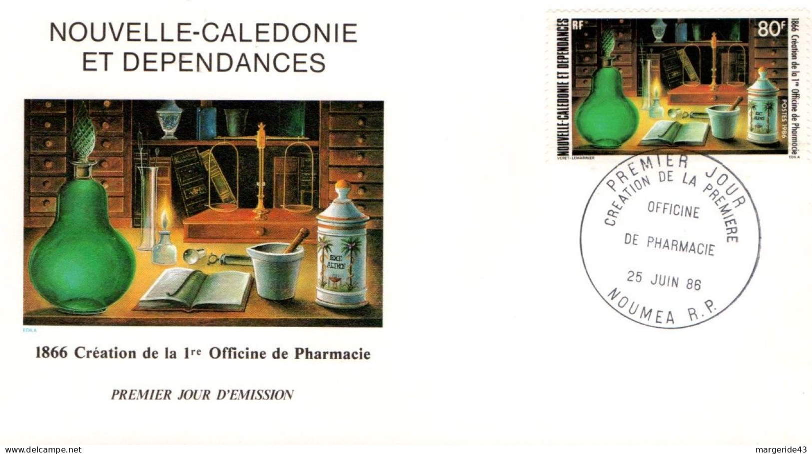 NOUVELLE CALEDONIE FDC 1986 LABORATOIRE PHARMACEUTIQUE - FDC