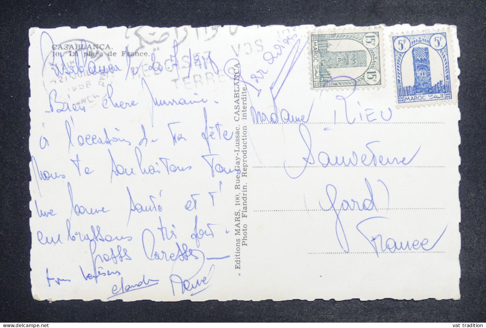 MAROC - Carte Postale De Casablanca Pour La France En 1958 - L 150857 - Morocco (1956-...)