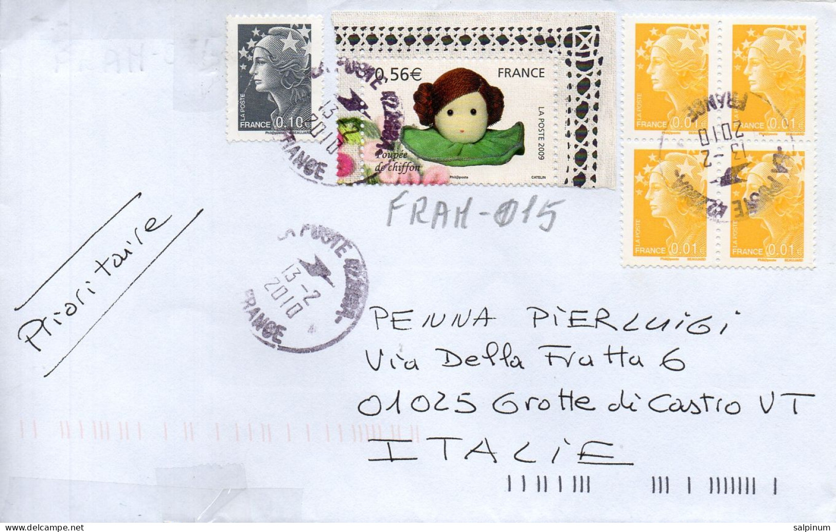 Philatelic Envelope With Stamps Sent From FRANCE To ITALY - Lettres & Documents