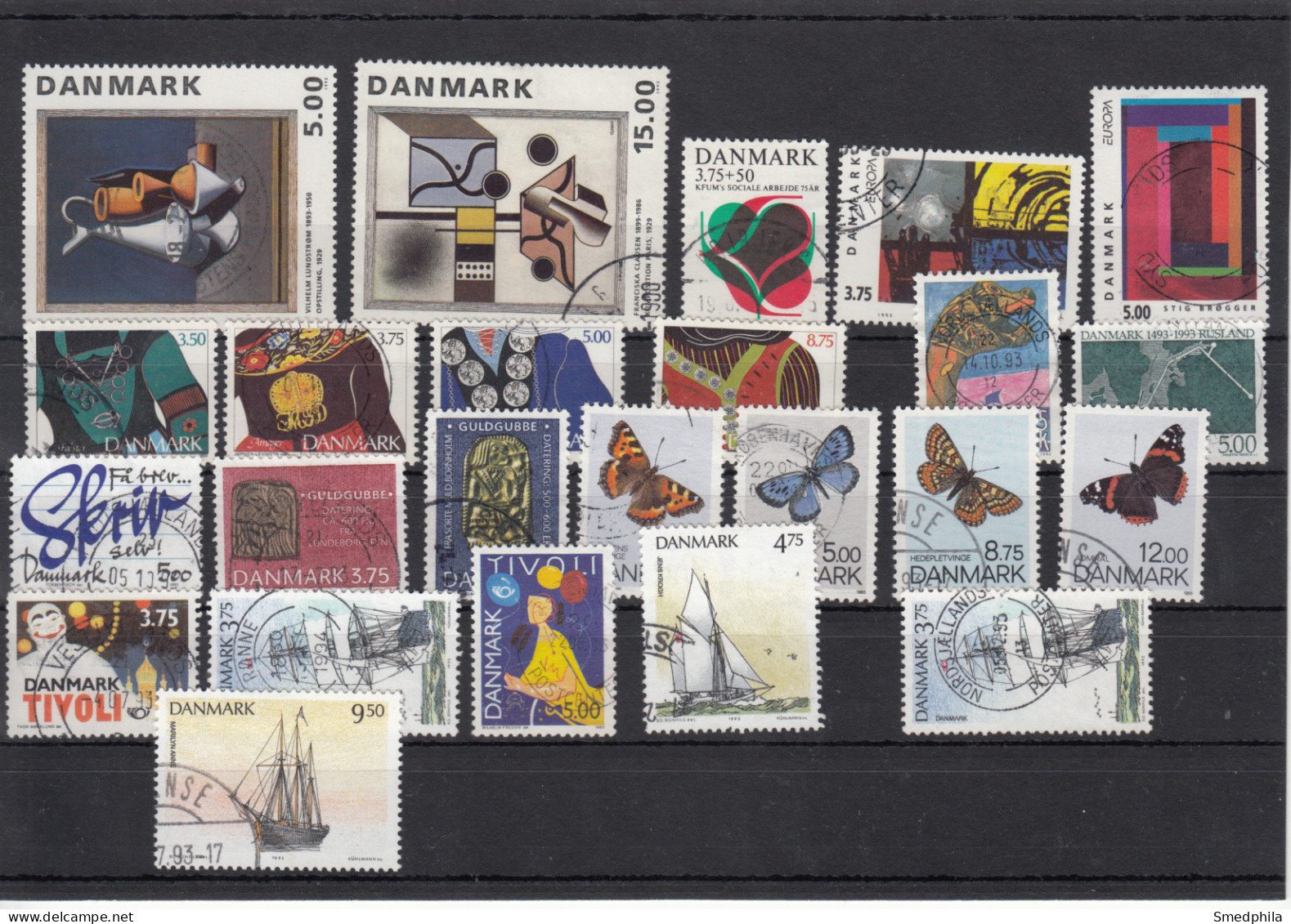 Denmark 1993 - Full Year Used - Années Complètes