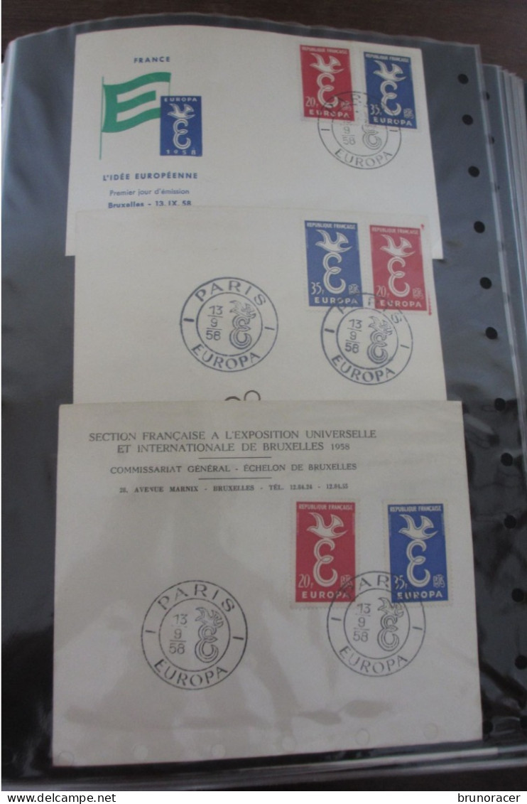 IMPORTANTE COLLECTION EUROPA SURTOUT FRANCE SUR FDC/CARTES MAXIMUM ET DOCUMENTS DANS 2 GROS CLASSEURS VOIR SCANS - Collezioni