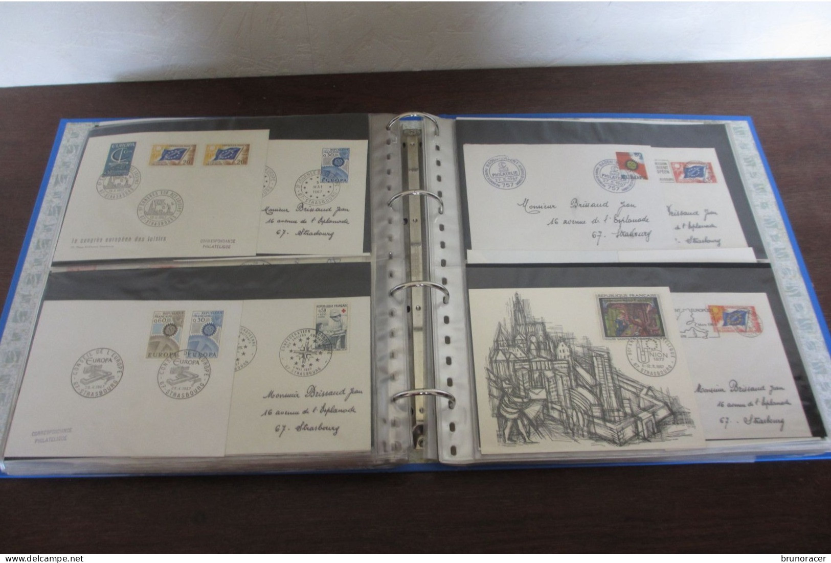 IMPORTANTE COLLECTION EUROPA SURTOUT FRANCE SUR FDC/CARTES MAXIMUM ET DOCUMENTS DANS 2 GROS CLASSEURS VOIR SCANS