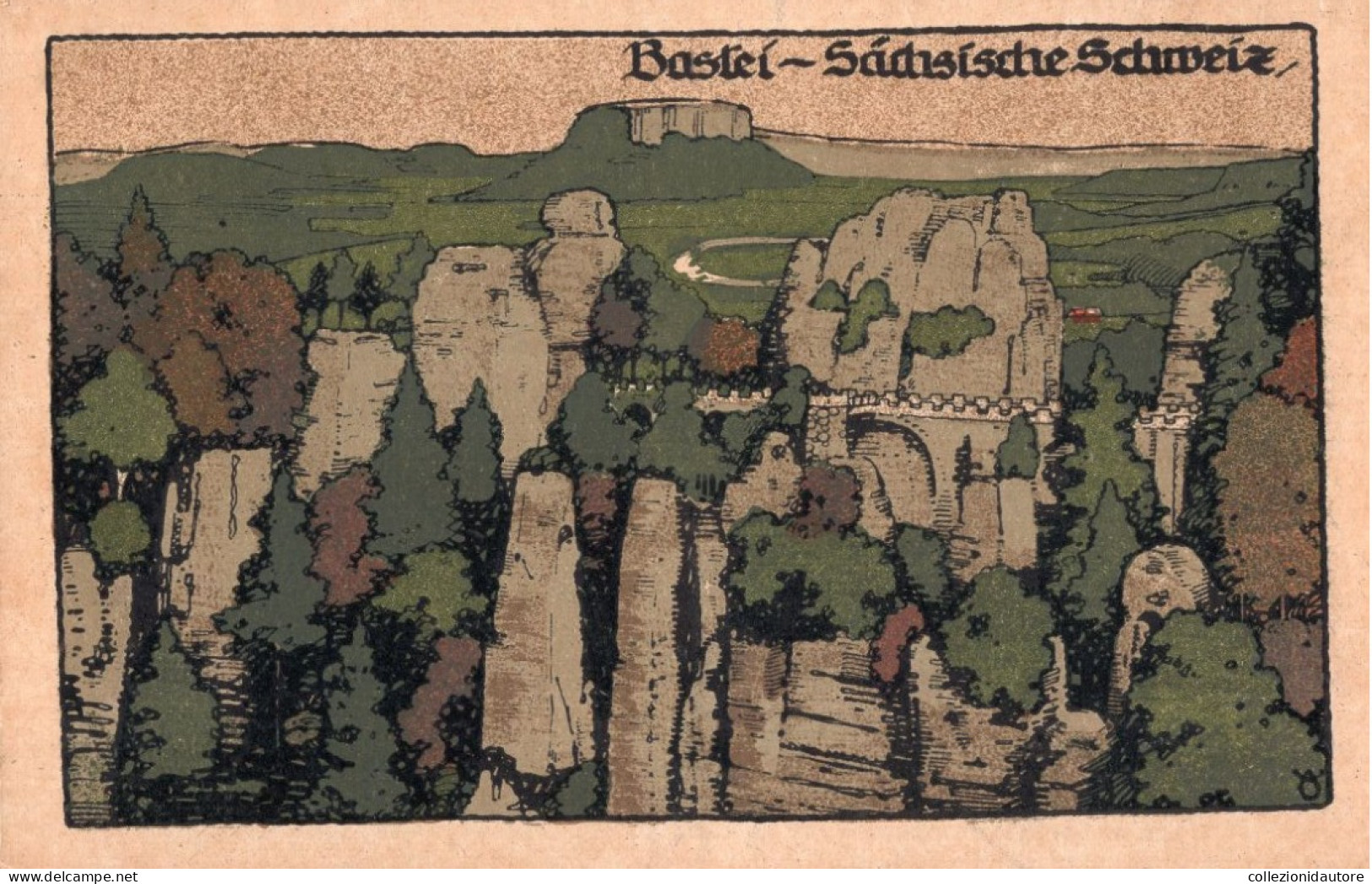 BASTEI-SACHSISCHE SCHWEIZ - CARTOLINA FP SPEDITA NEL 1928 - Bastei (sächs. Schweiz)