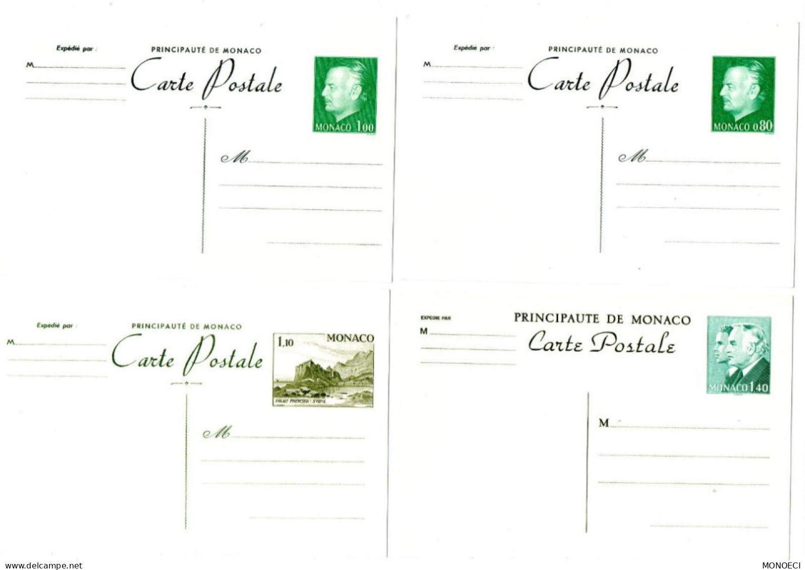 MONACO  MONTE CARLO  Monégasque - Entiers Postaux - Prince Rainier III - Palais Princier - Princes Rainier III Et Albert - Postal Stationery