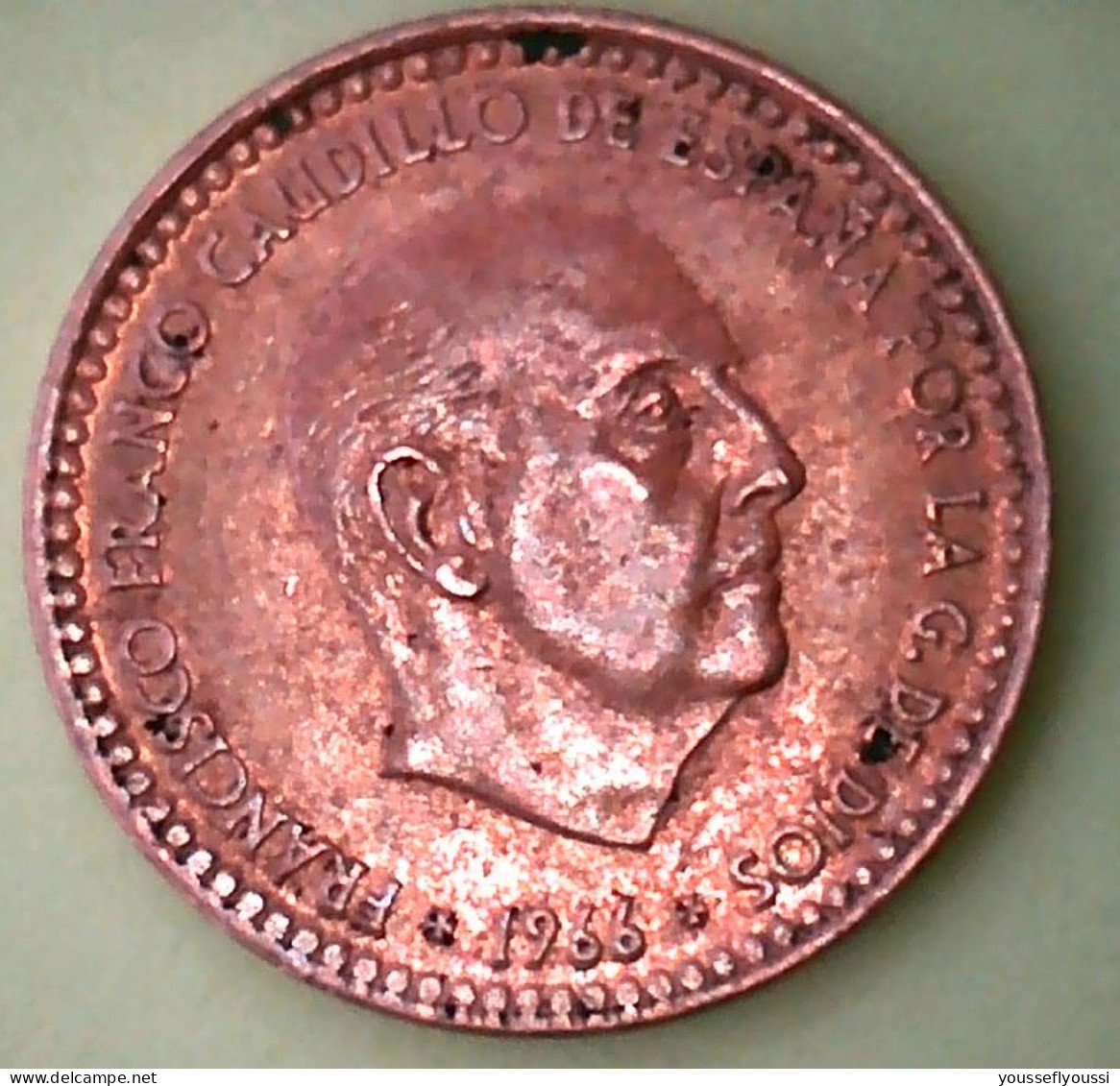 Dos Monedas De Una Peseta De Franco 1966 Con Estrella 19*74 -  Colecciones
