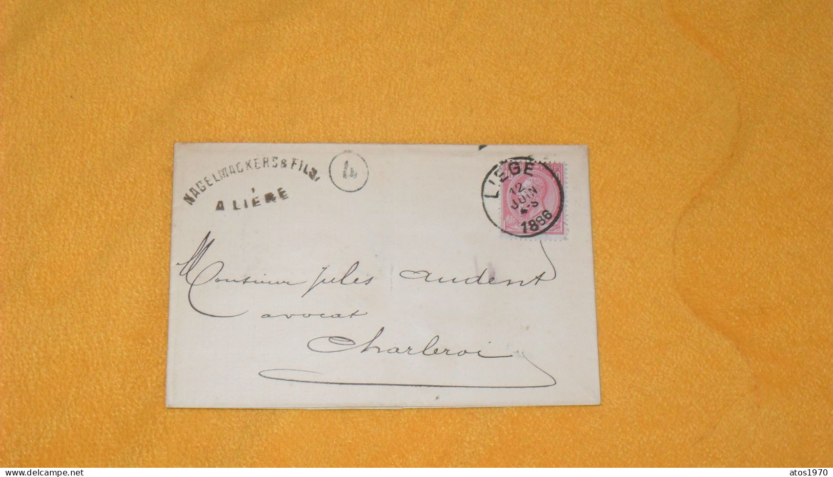 LETTRE LSC ANCIENNE DE 1886.../ NAGELMACKERS & FILS A LIEGE..CACHETS LIEGE POUR CHARLEROI + TIMBRE... - 1884-1891 Léopold II