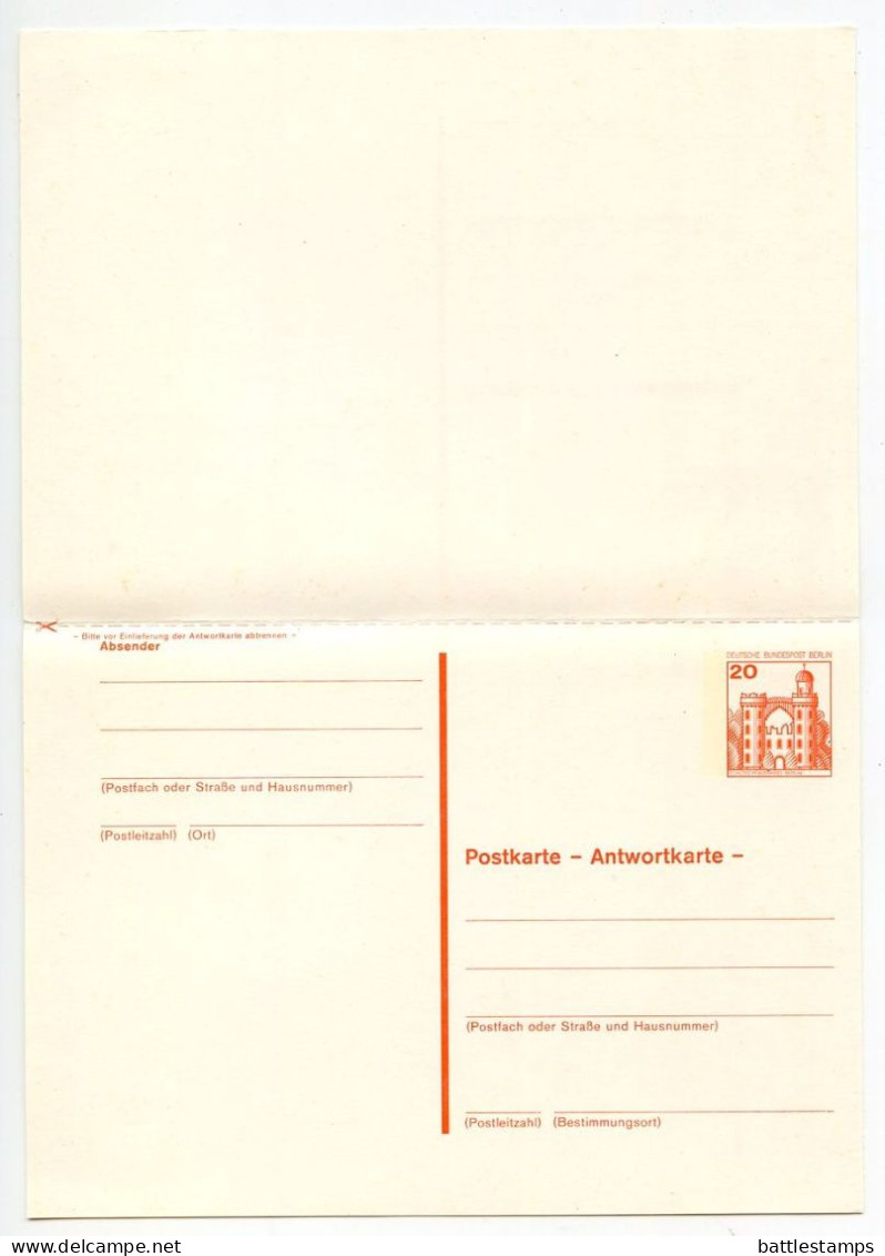 Germany, Berlin 1970's 3 Mint Postal Reply Cards - 20pf., 40pf. & 60pf. Castles - Postkaarten - Ongebruikt