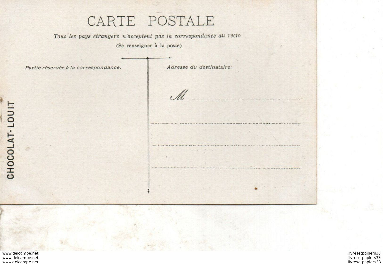 CPA Collection édité Pour Le Chocolat Louit    -  Biarritz Le Sémaphore Et Le Pont Vieux - Advertising