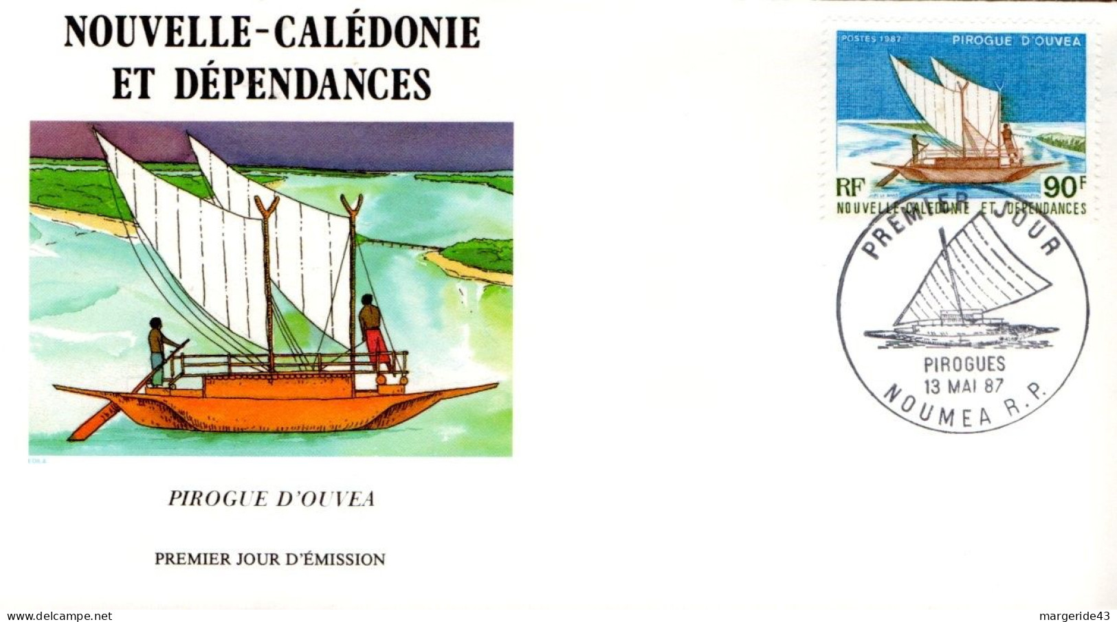 NOUVELLE CALEDONIE FDC 1987 PIROGUES CALEDONIENNES - FDC