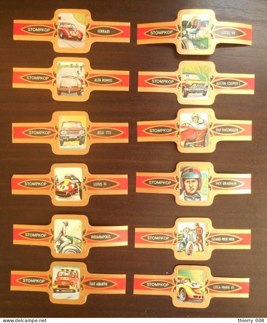 Q10 Bague Bagues Cigare Cigares  Stompkop Voiture Rallye Pilote  12 Pièces - Cigar Bands