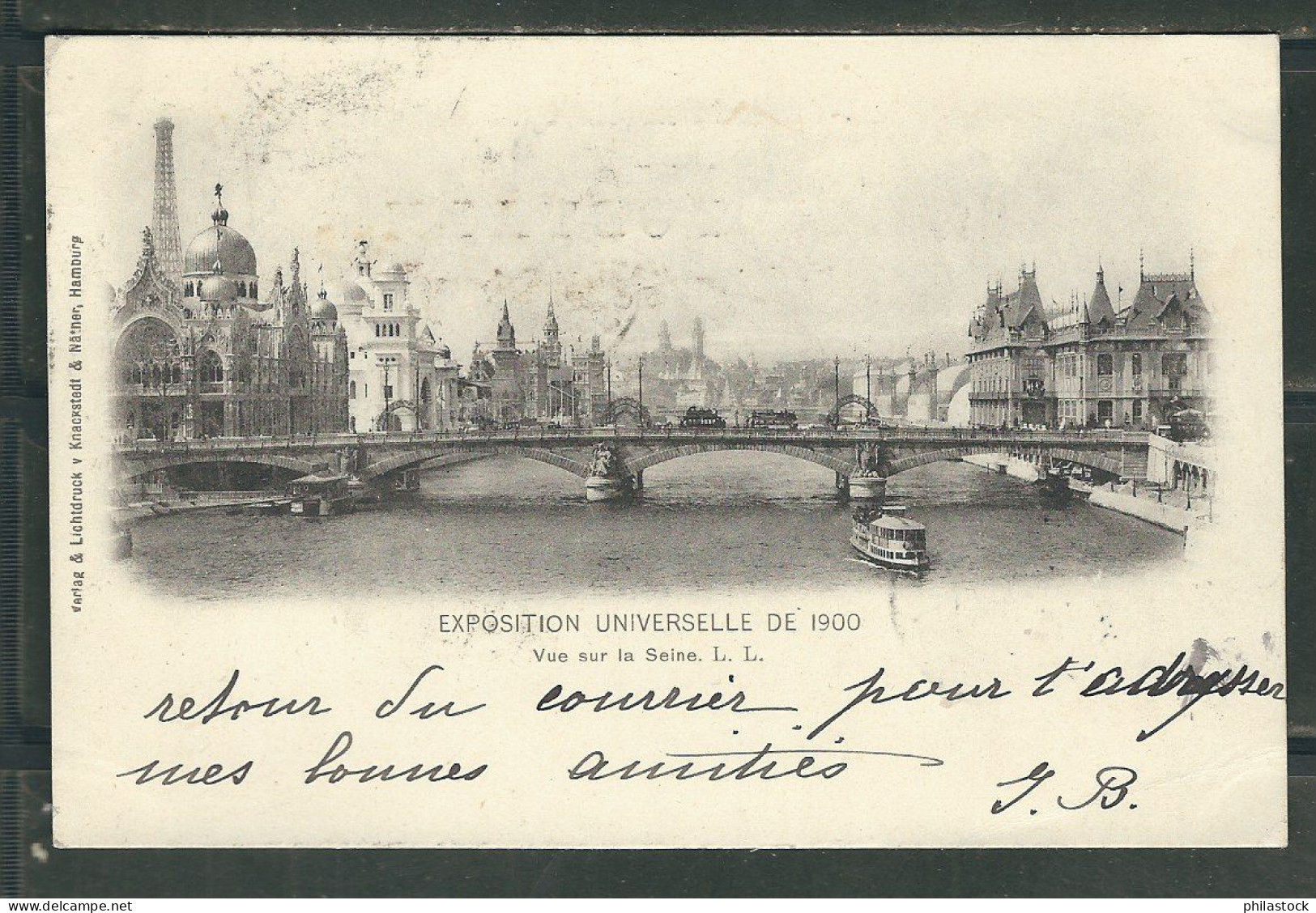 FRANCE 1900 N° 103  Obl. S/CP Avec La Vignette Expo Universelle Paris  Pour Altona Allemagne - 1898-1900 Sage (Type III)