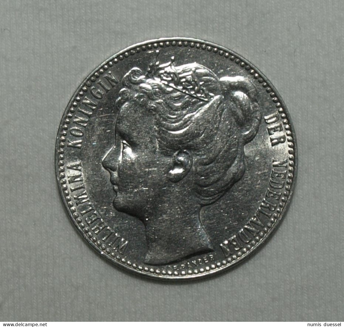 Silber/Silver Niederlande/Netherlands Wilhelmina, 1907, 1 Gulden VZ/XF - 1 Florín Holandés (Gulden)