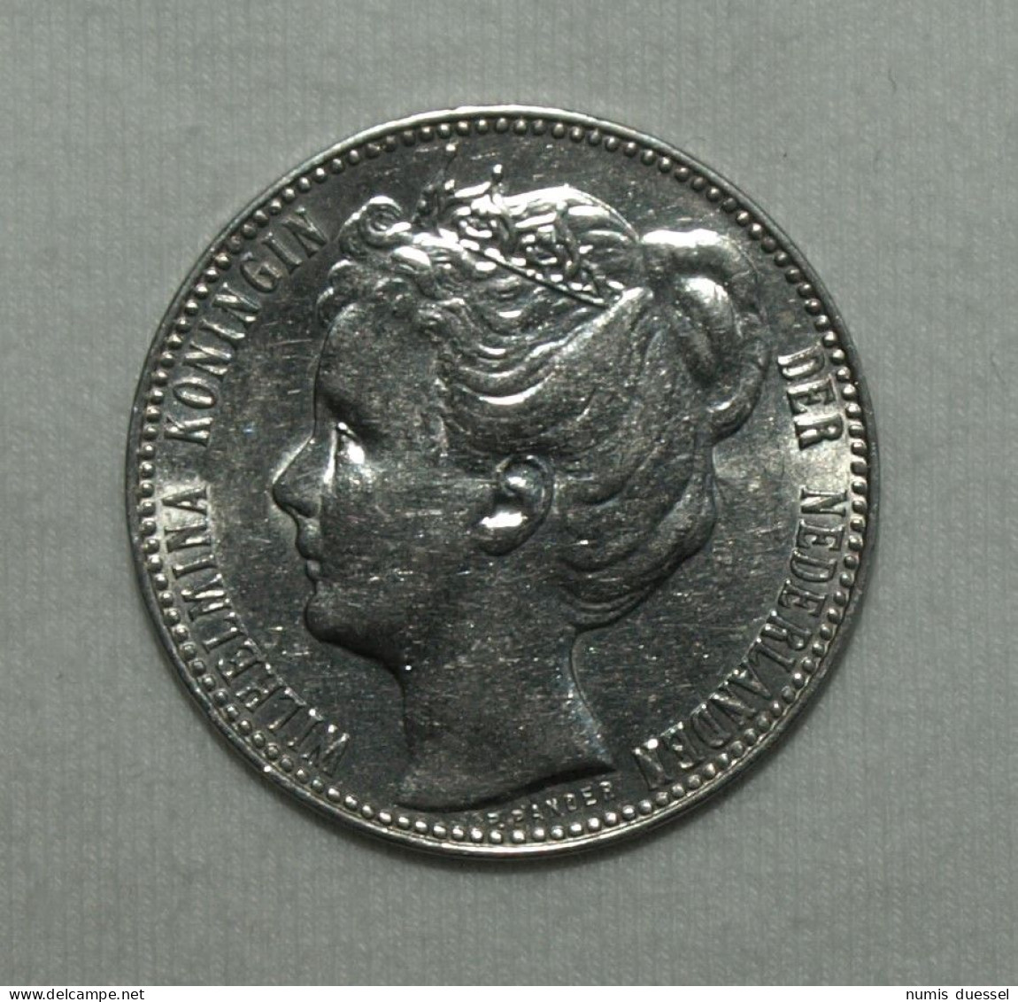 Silber/Silver Niederlande/Netherlands Wilhelmina, 1907, 1 Gulden VZ/XF - 1 Florín Holandés (Gulden)