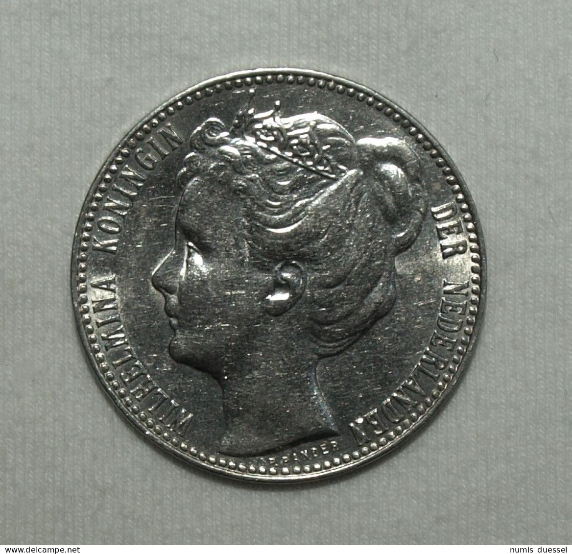 Silber/Silver Niederlande/Netherlands Wilhelmina, 1907, 1 Gulden VZ/XF - 1 Florín Holandés (Gulden)