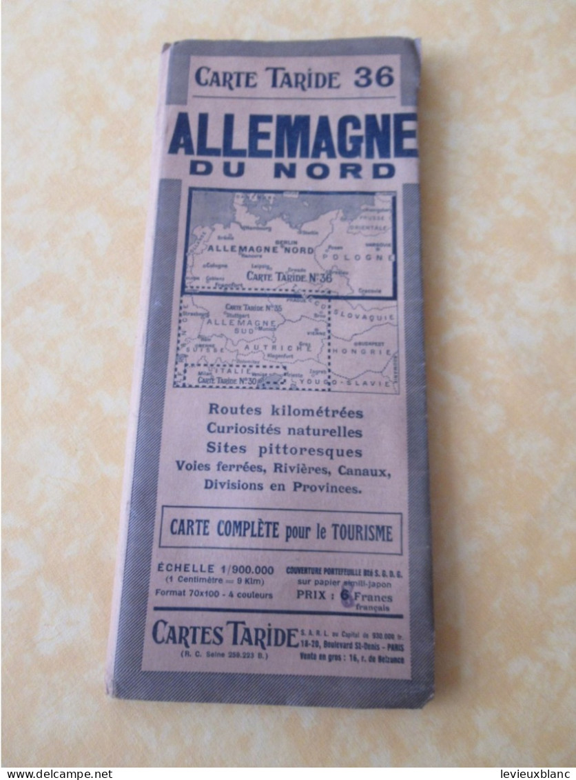 Carte Routière Ancienne /TARIDE N°36/ Allemagne Du Nord/Carte De La POLOGNE à Berlin /Vers 1935-1940       PGC559 - Toerisme