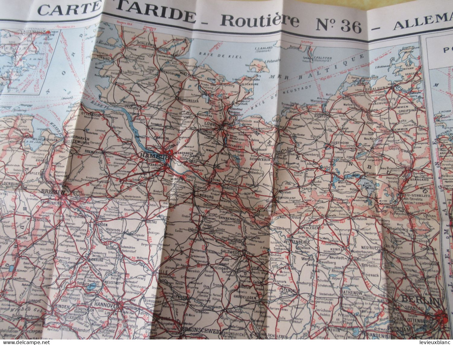 Carte routière ancienne /TARIDE N°36/ Allemagne du Nord/Carte de la POLOGNE à Berlin /Vers 1935-1940       PGC559