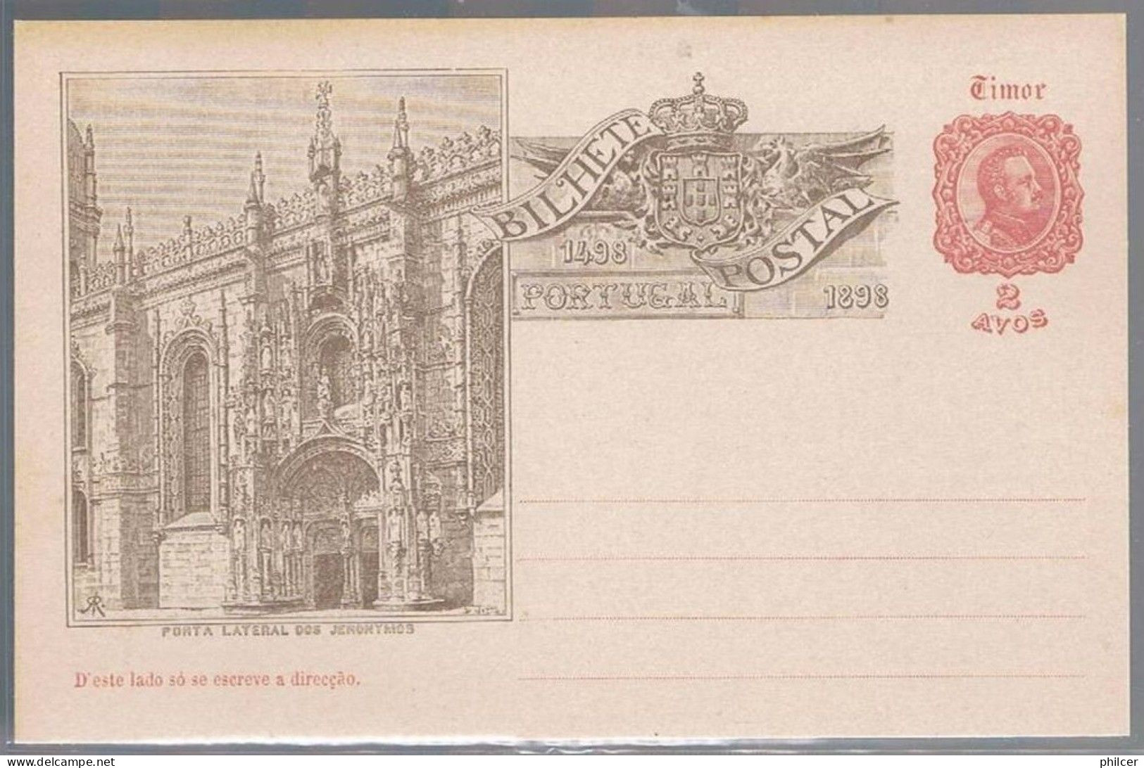 Timor, Bilhete Postal Porta Latereal Dos Jeronymos - Timor