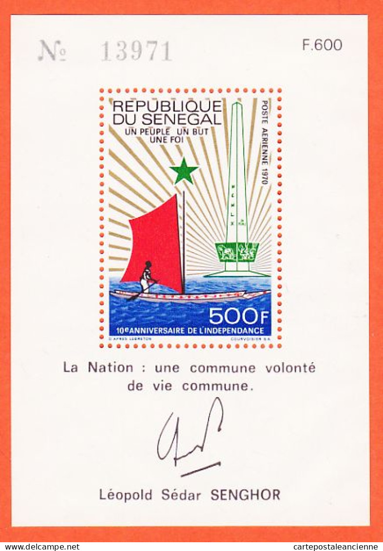 16532 / SENEGAL 1970 Feuillet Bloc Yvert-Tellier Y-T BF N° 7 Sedar SENGHOR 10e Anniversaire Indépendance Luxe MNH** - Senegal (1960-...)