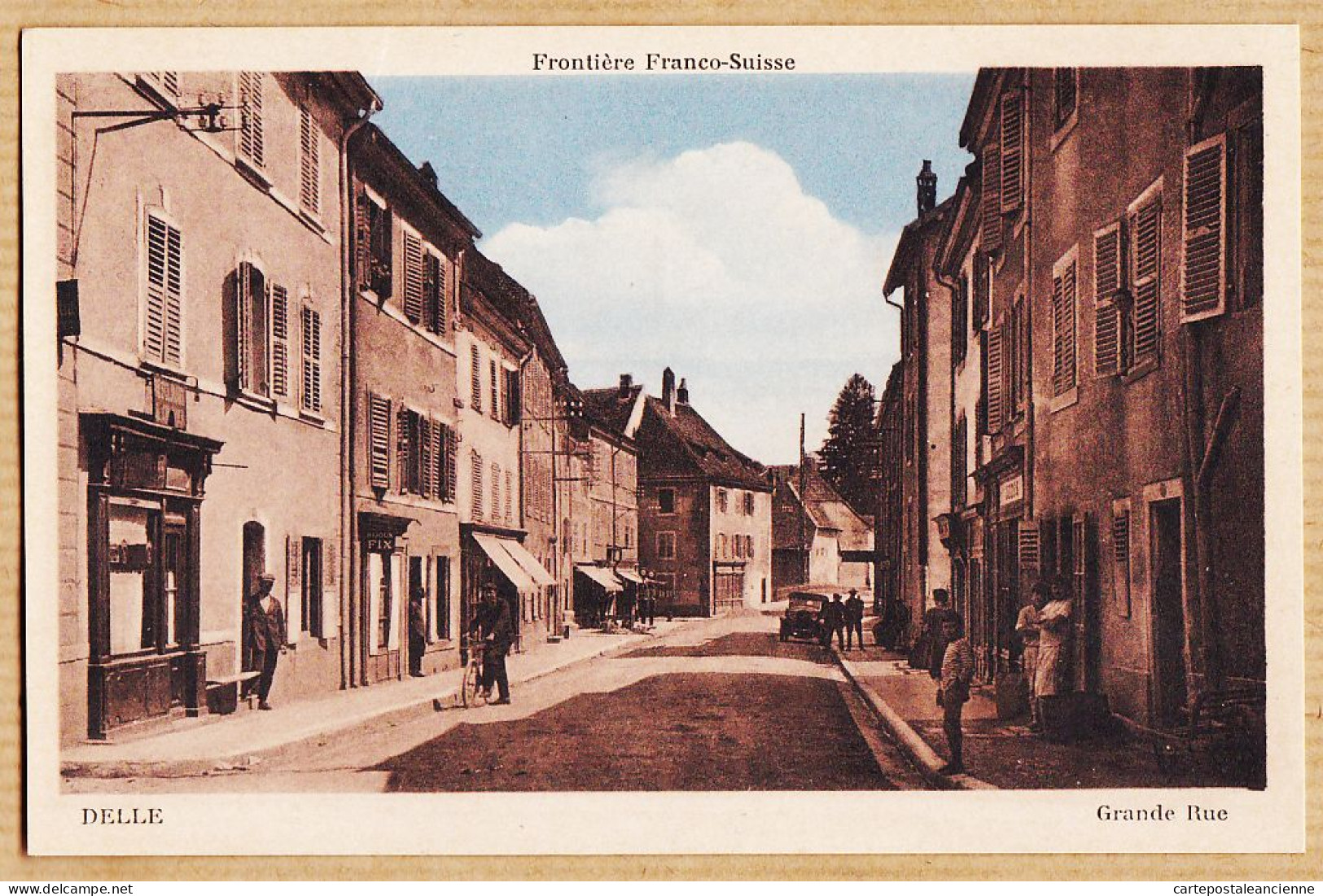 16867 / DELLE (90) Grande Rue Animation Villageoise 1930s Frontière FRANCO-SUISSE Territoire De BELFORT Edition BRARD - Delle