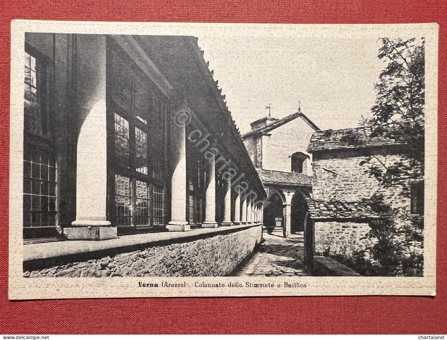 Cartolina - Verna ( Arezzo ) - Colonnate Della Stimmate E Basilica - 1942 Ca. - Arezzo