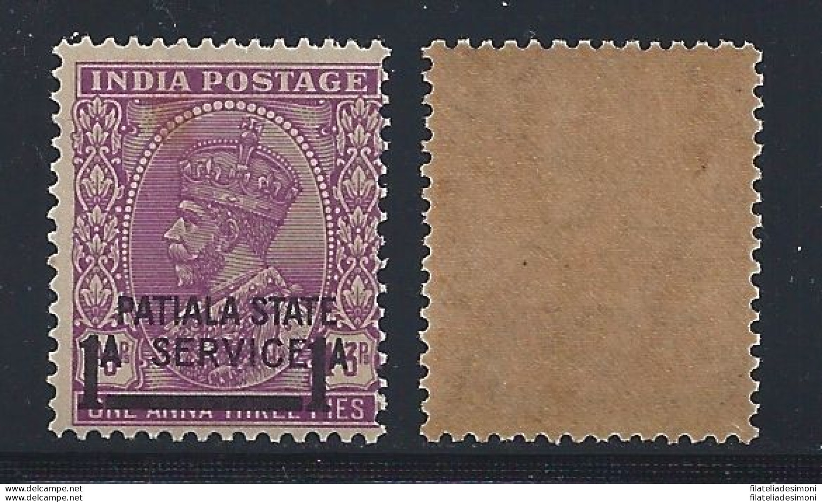 1940 INDIA Patiala - SG O70  1a On 1a.3p Giorgio V° Sovrastampato MNH** - Andere & Zonder Classificatie