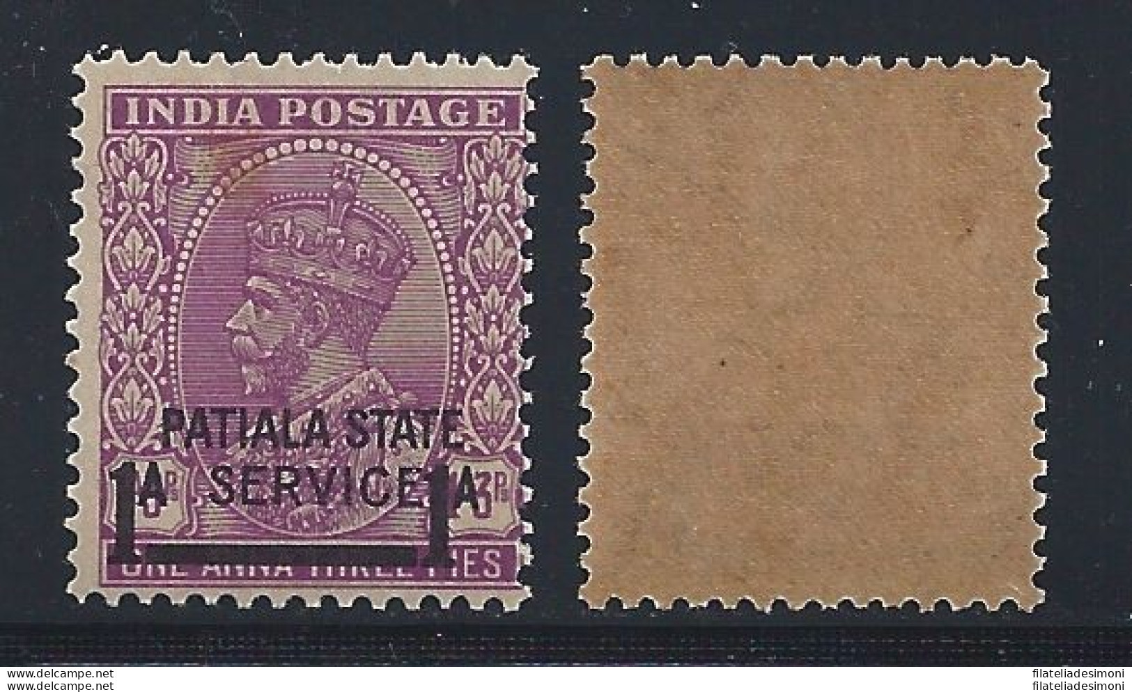 1940 INDIA Patiala - SG O70  1a On 1a.3p Giorgio V° Sovrastampato MNH** - Autres & Non Classés