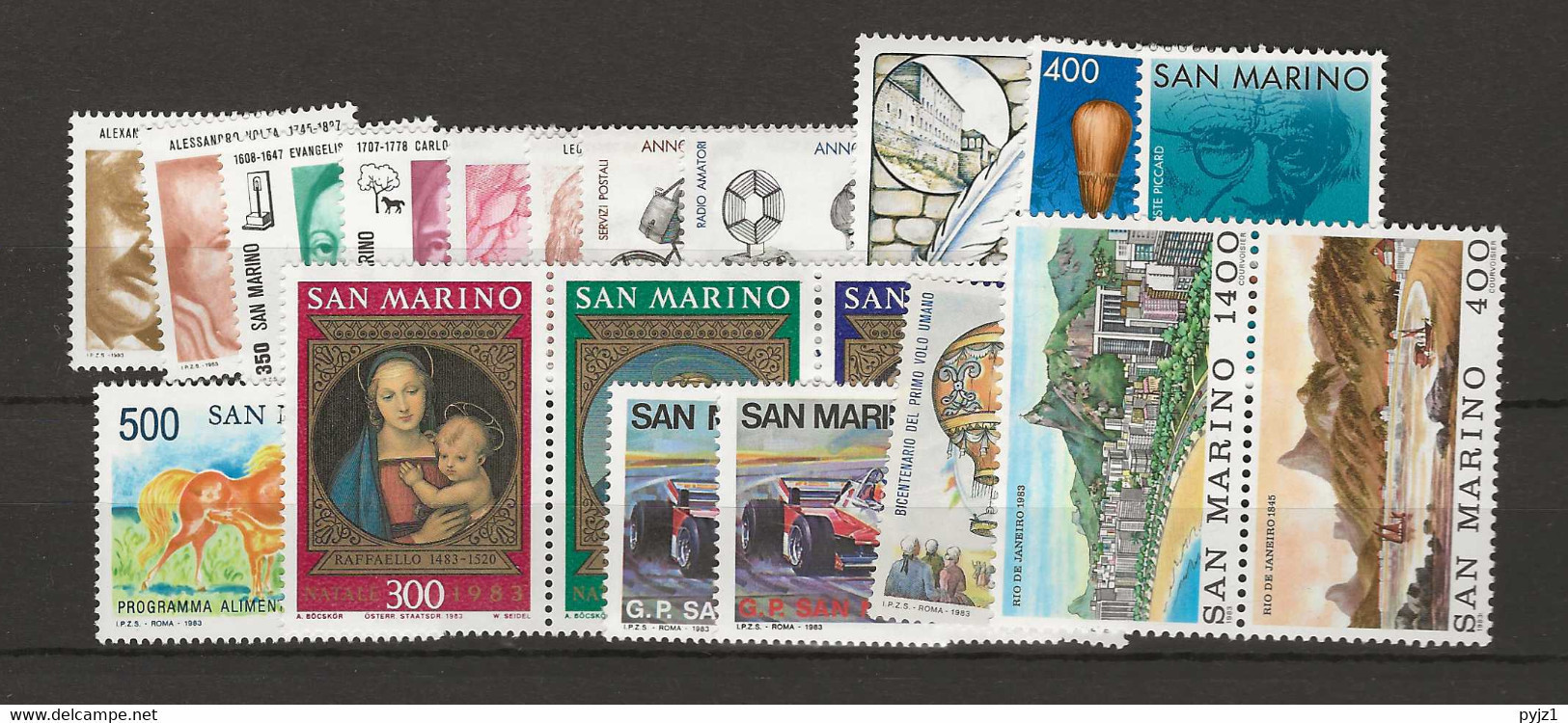 1983 MNH San Marino Year Complete, Postfris** - Années Complètes