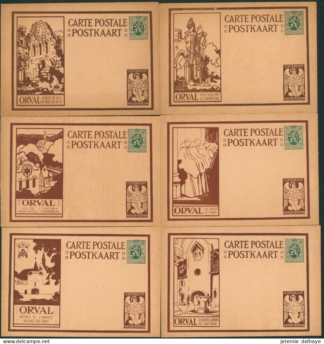 EP Au Type Carte Illustrée 35ctm Vert Lion Héraldique SBEP N°5 (Série Orval + Ange Noir/Brun) Complet / Neuf. - Briefkaarten 1909-1934