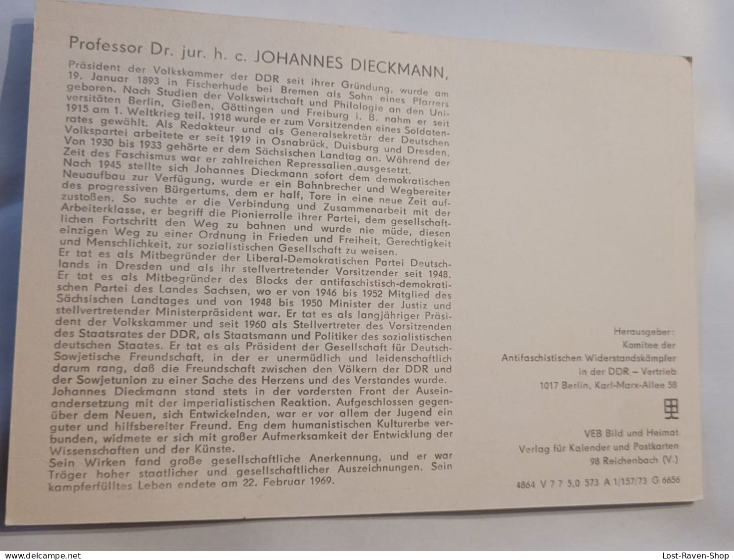 Johannes Dieckmann - Cartas Máxima