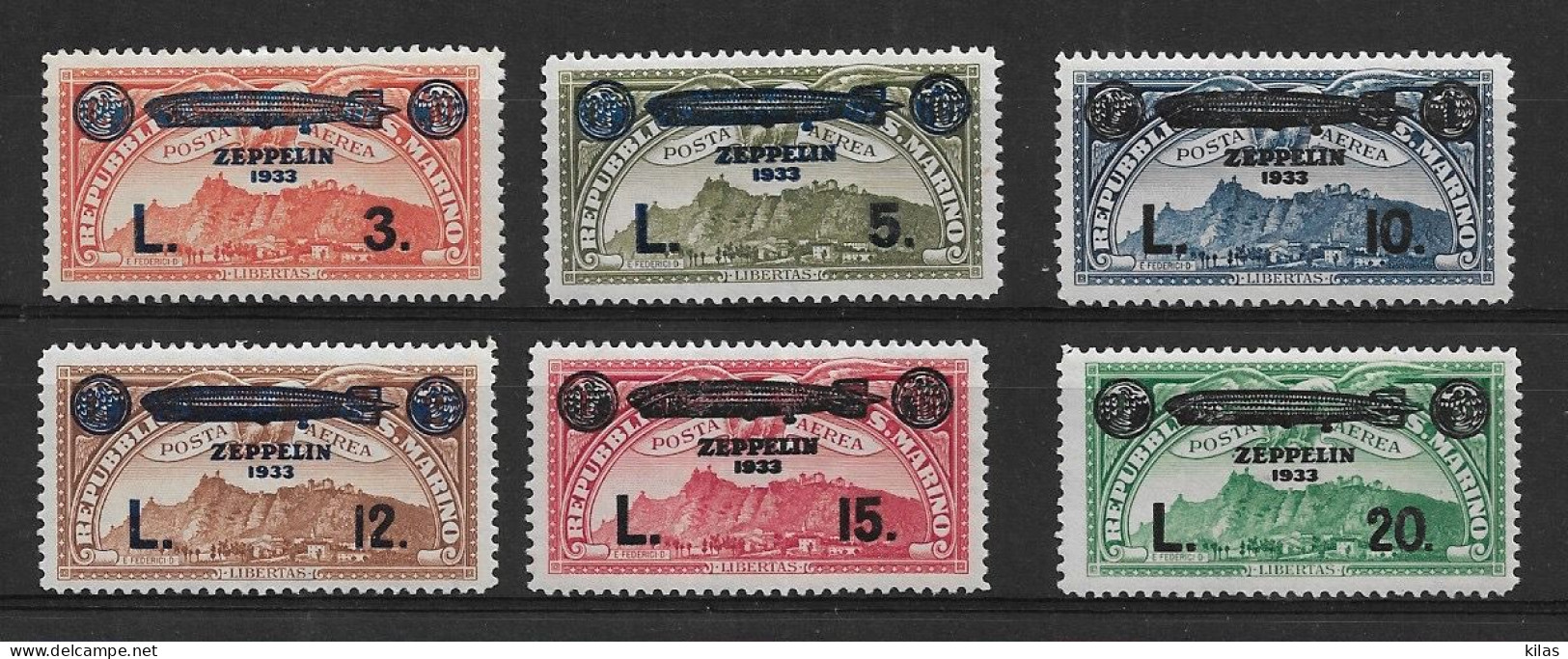 SAN MARINO 1933 AIRMAIL , ZEPPELIN MH - Luftpost